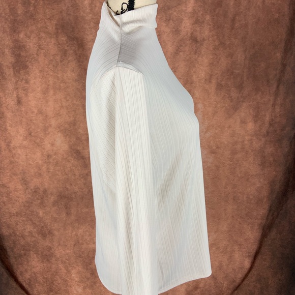 Future Collective Reese Blutstein Long Sleeved Mock Neck Ivory Textured Shirt - Picture 3 of 6